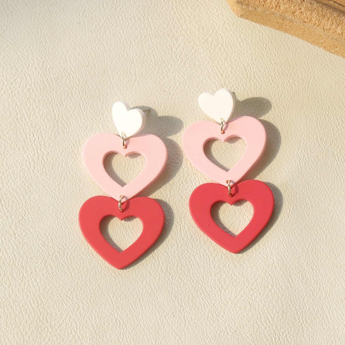 Cutout Heart Acrylic Dangle Earrings-Teresa&#39;s Fashionista LLC