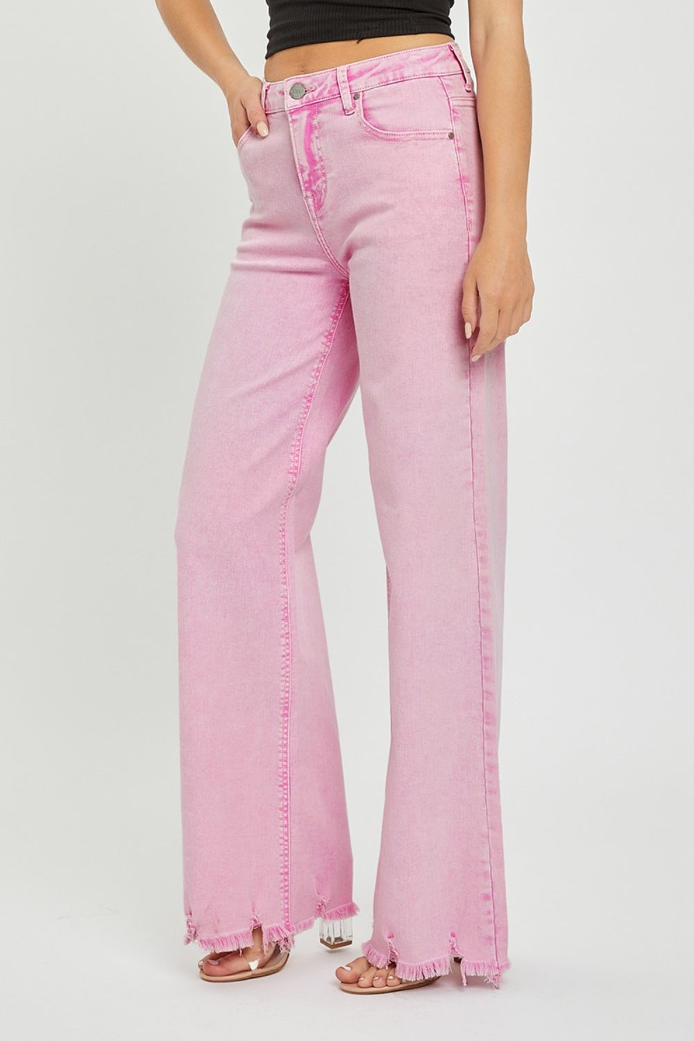 RISEN High Rise Wide Leg Jeans-Teresa&#39;s Fashionista LLC