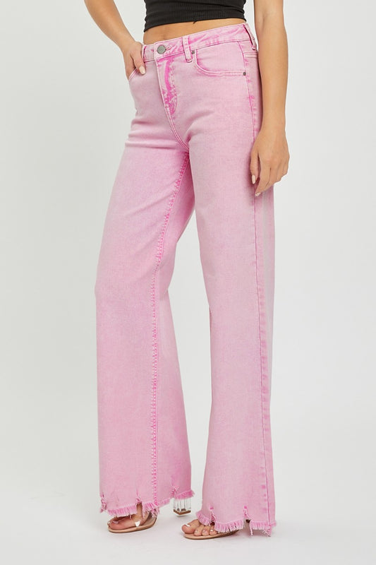 RISEN High Rise Wide Leg Jeans-Teresa&#39;s Fashionista LLC