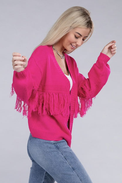 Tassel Open Cardigan-Teresa&#39;s Fashionista LLC