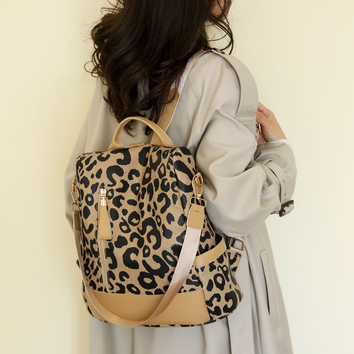 Leopard PU Leather Backpack Bag-Teresa&#39;s Fashionista LLC