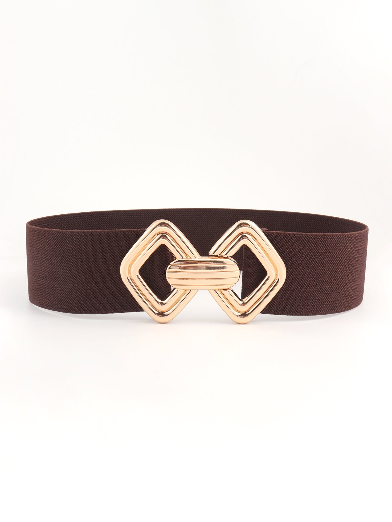 Geometric Buckle Elastic Wide Belt-Teresa&#39;s Fashionista LLC