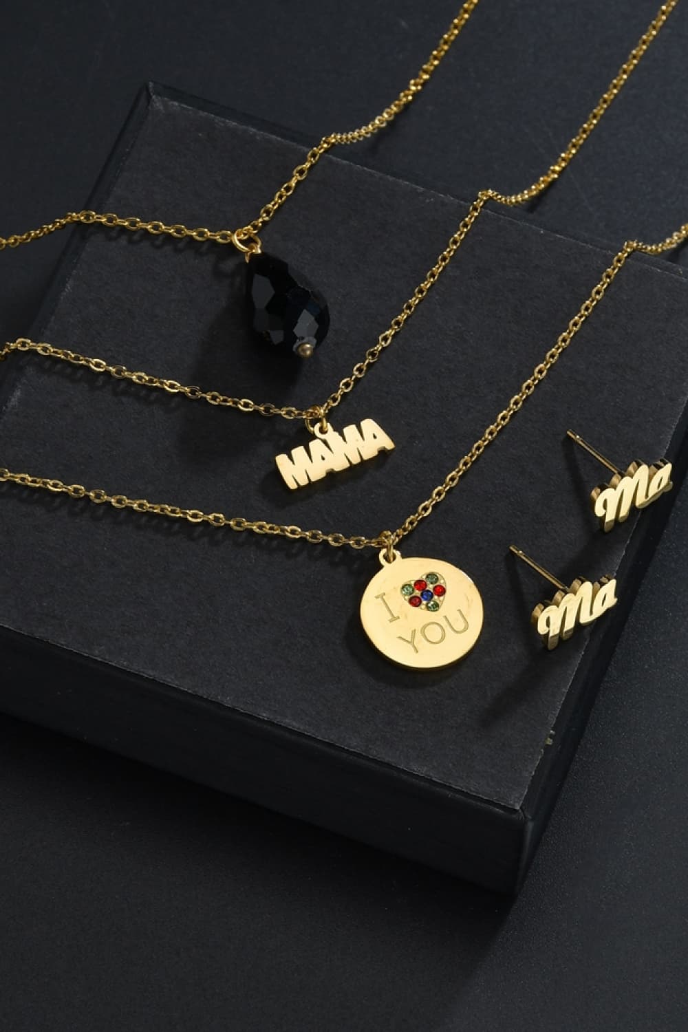 Triple-layer MAMA I LOVE YOU 18K gold-plated Pendant Combo Deal-Teresa&#39;s Fashionista LLC