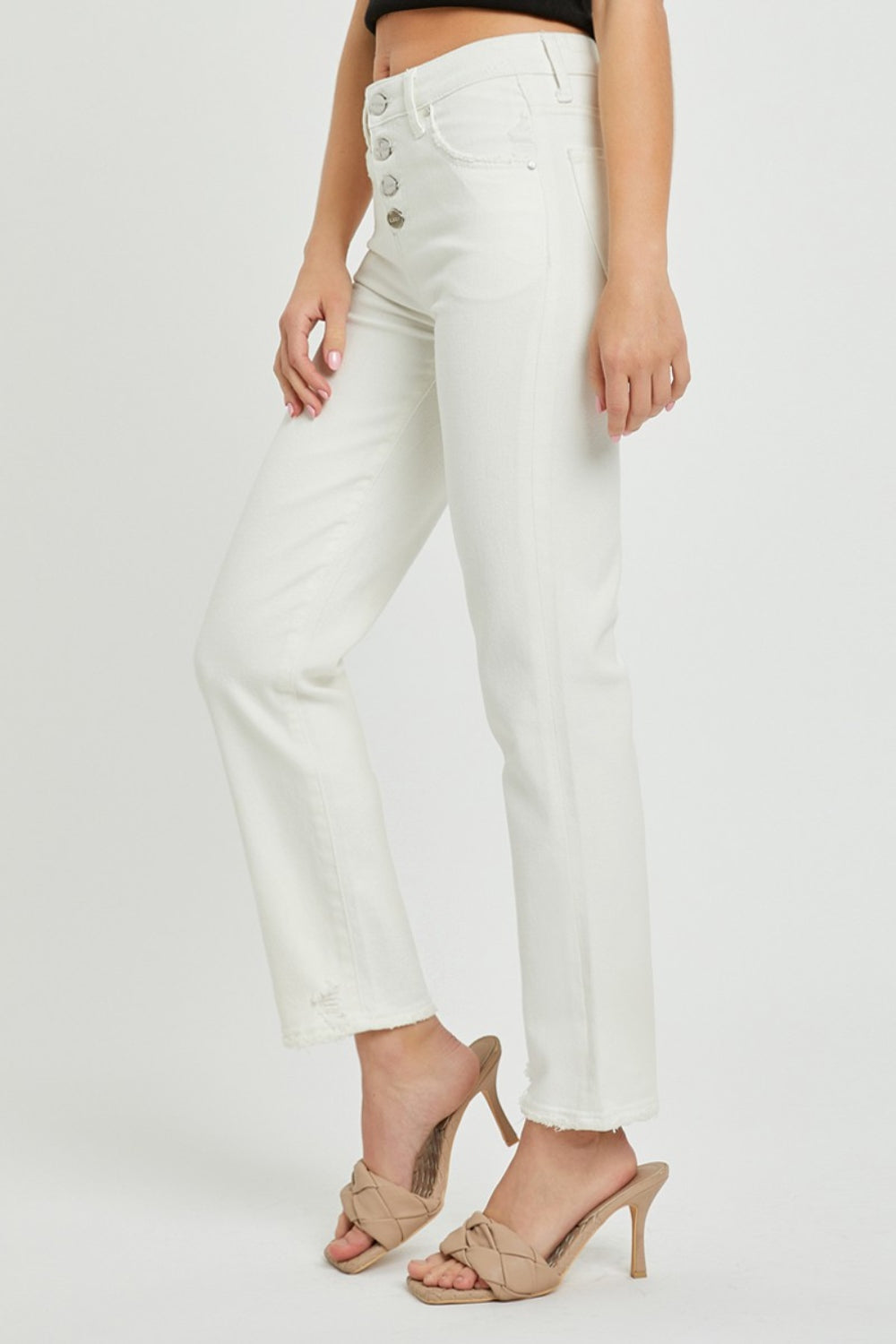 RISEN Full Size Mid-Rise Tummy Control Straight Jeans-Teresa&#39;s Fashionista LLC