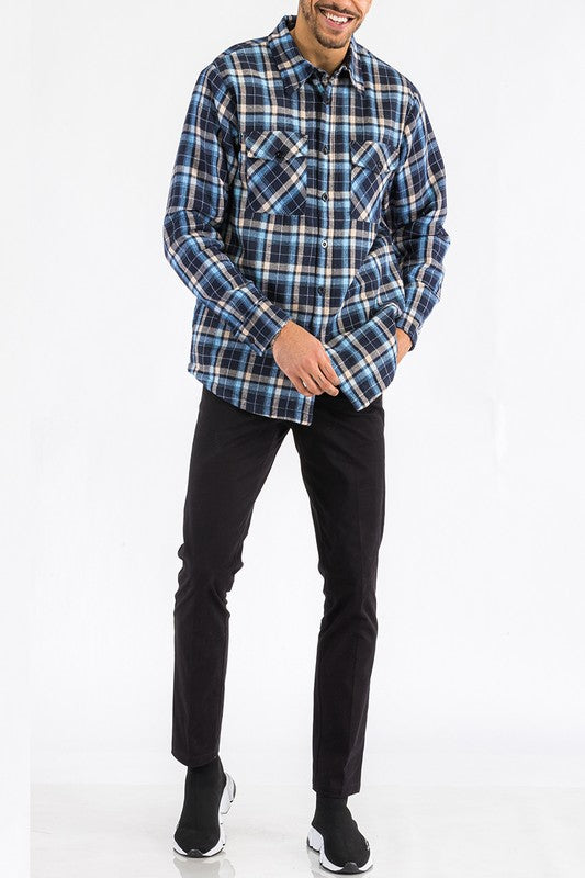 Mens Quilted Padded Flannel-Teresa&#39;s Fashionista LLC