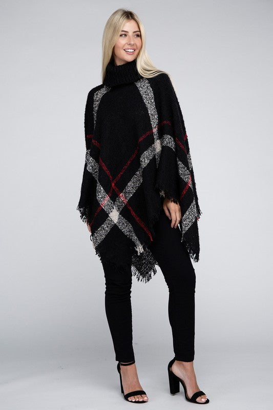 Turtleneck Knit Pancho-Teresa&#39;s Fashionista LLC