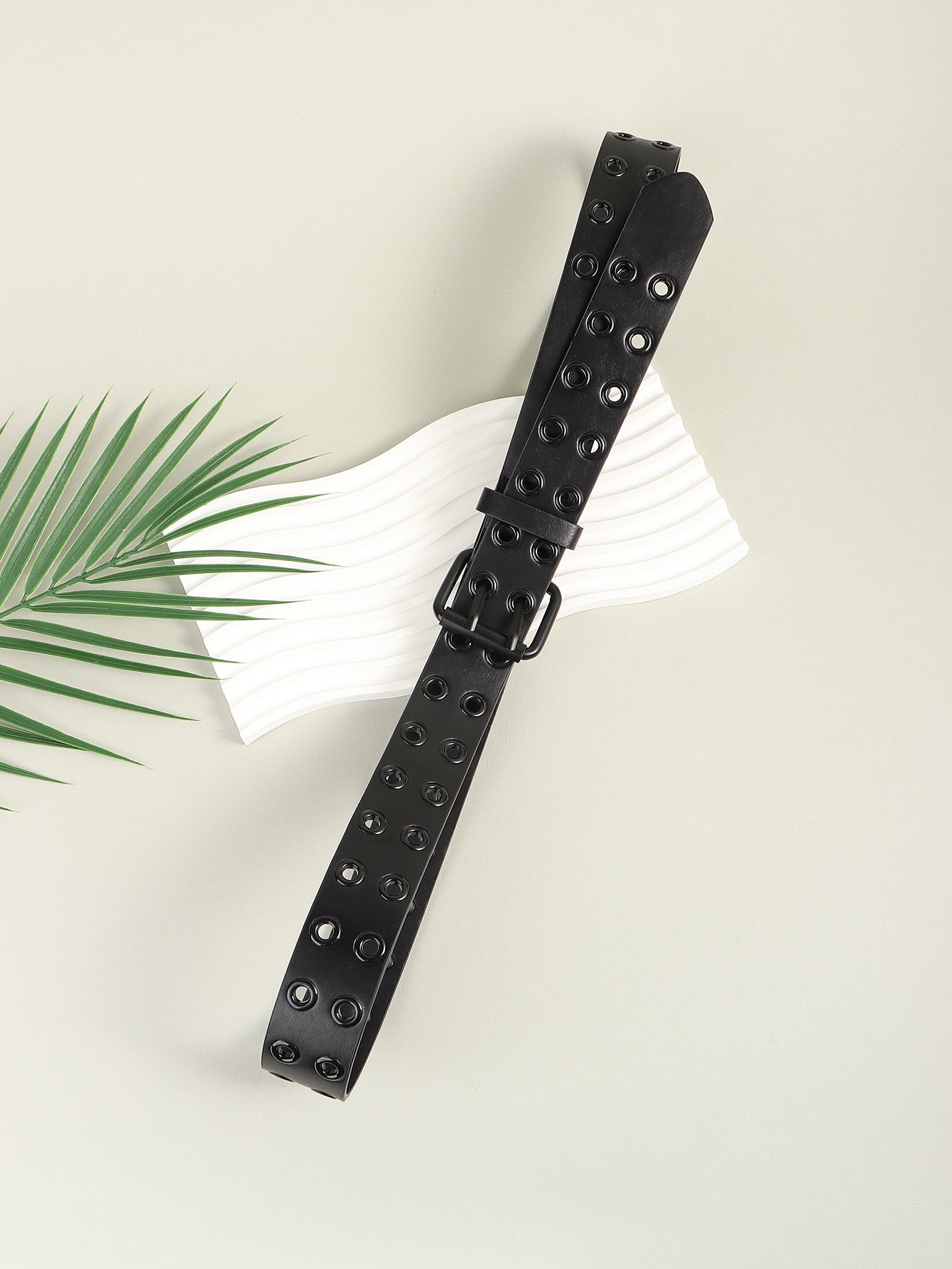 Grommet PU Leather Belt-Teresa&#39;s Fashionista LLC