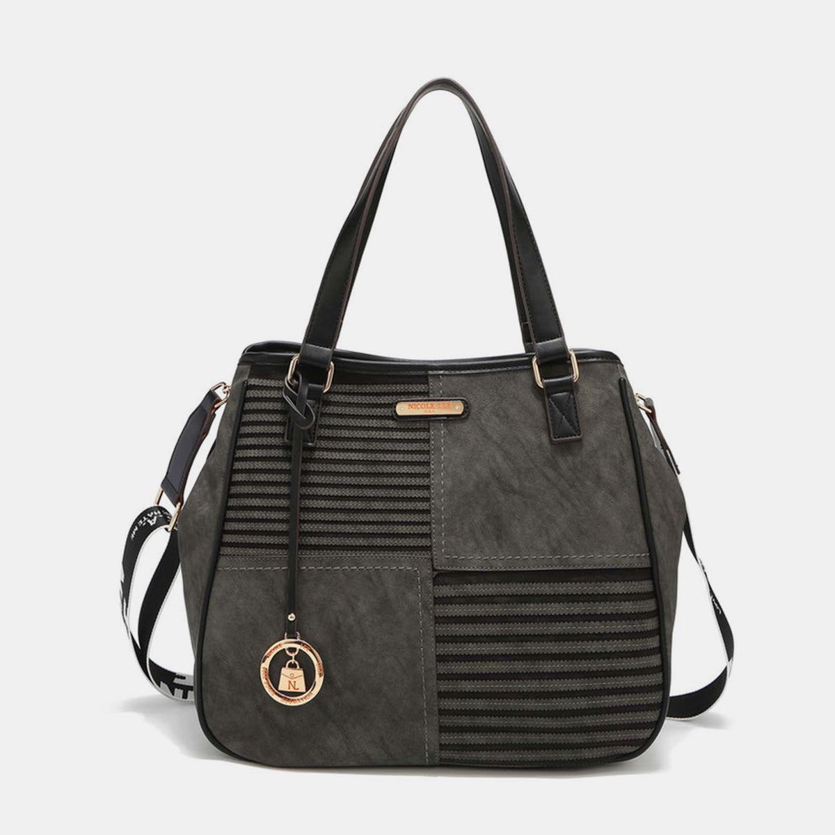 Nicole Lee USA Scallop Stitched Tote Bag-Teresa&#39;s Fashionista LLC