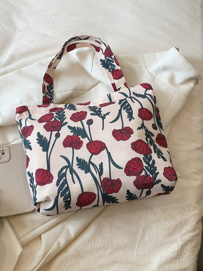 Printed Canvas Handbag with Zipper-Teresa&#39;s Fashionista LLC