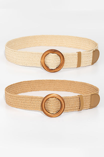 Polypropylene Woven Round Buckle Belt-Teresa&#39;s Fashionista LLC