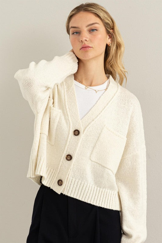 Cute Mood Crop Shoulder Cropped Cardigan Sweater-Teresa&#39;s Fashionista LLC