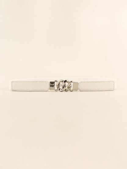 Zinc Alloy Buckle Elastic PU Belt-Teresa&#39;s Fashionista LLC