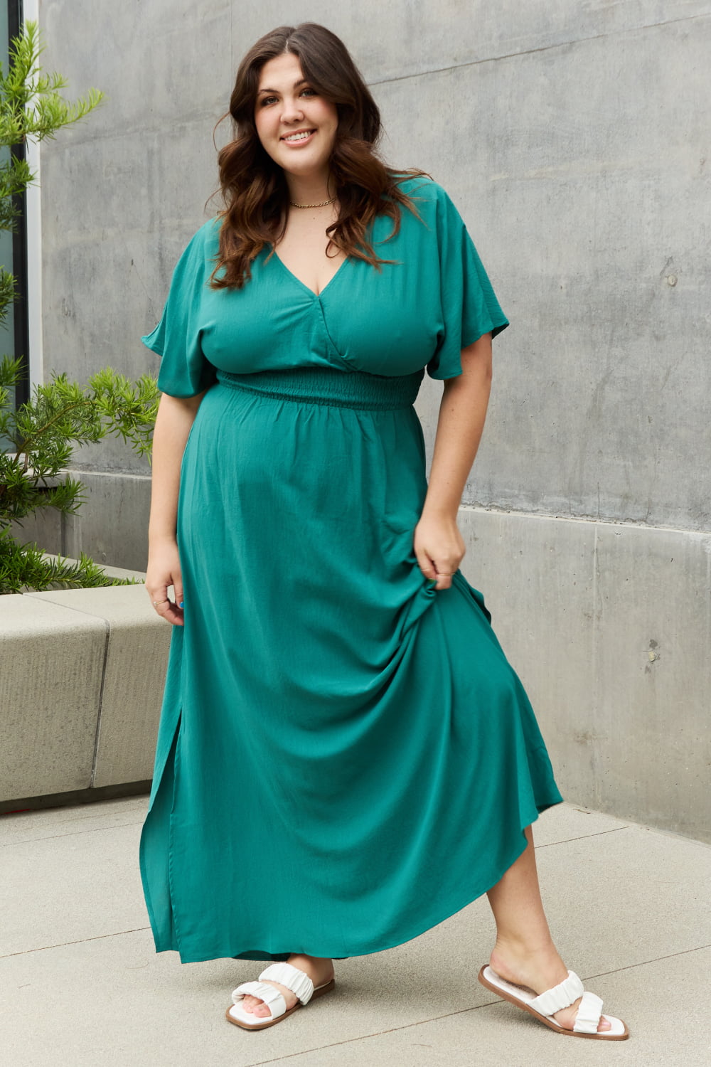 ODDI Full Size Woven Wrap Maxi Dress-Teresa&#39;s Fashionista LLC