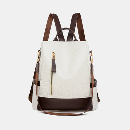 PU Leather Adjustable Straps Backpack Bag-Teresa&#39;s Fashionista LLC