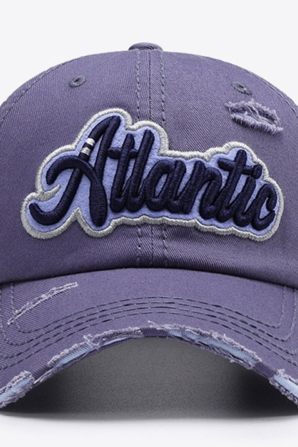 ATLANTIC Graphic Distressed Baseball Cap-Teresa&#39;s Fashionista LLC