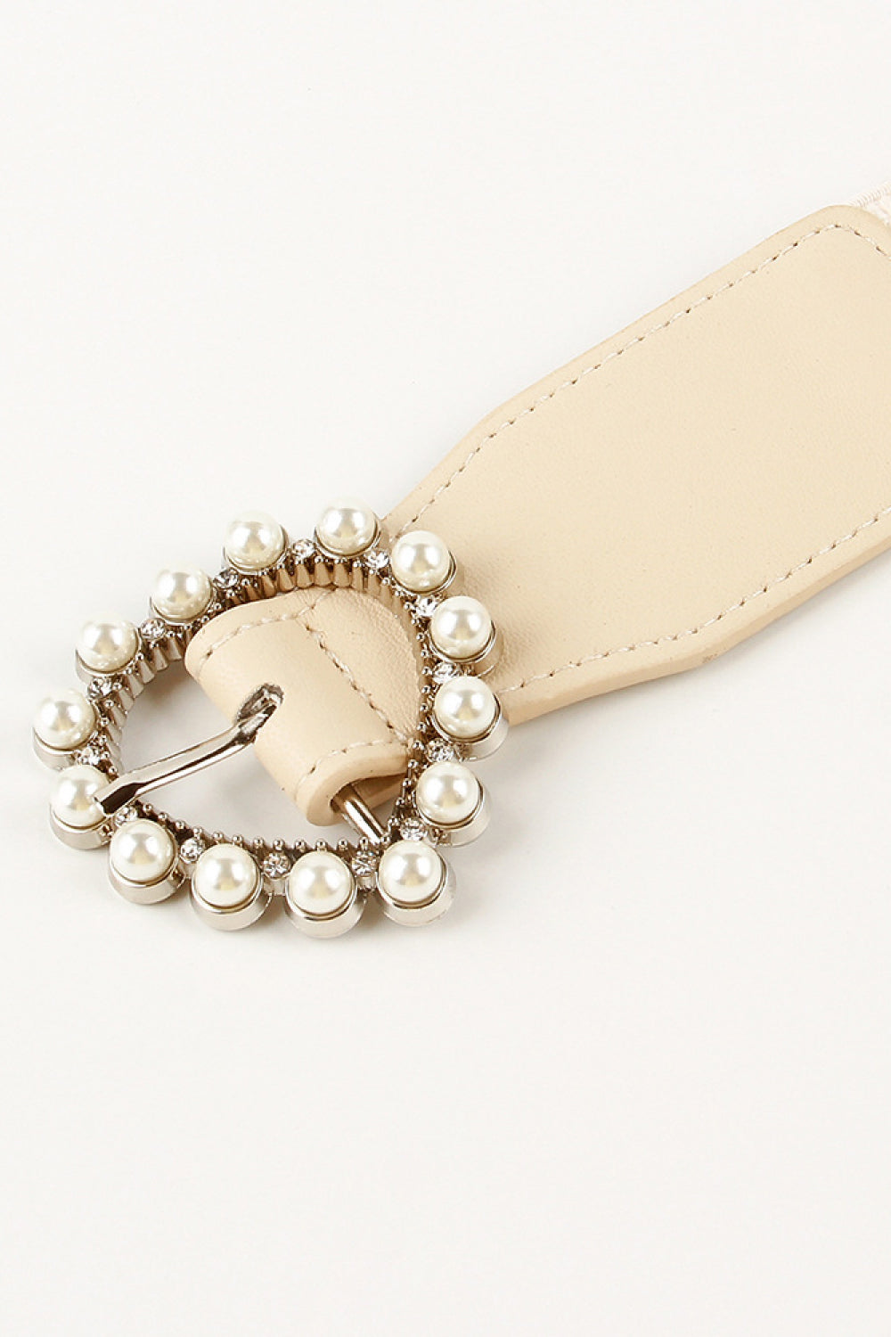 Pearl Heart Buckle Elastic Belt-Teresa&#39;s Fashionista LLC