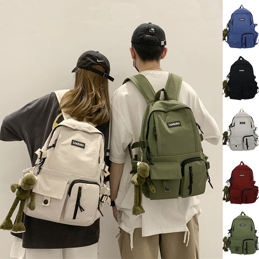 Simple Multi-pocket Backpack Students Anti-theft Junior High School College Schoolbag Casual Large Capacity Computer Bags-Teresa&#39;s Fashionista LLC