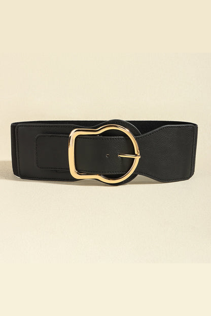 Zinc Alloy PU Leather Belt-Teresa&#39;s Fashionista LLC