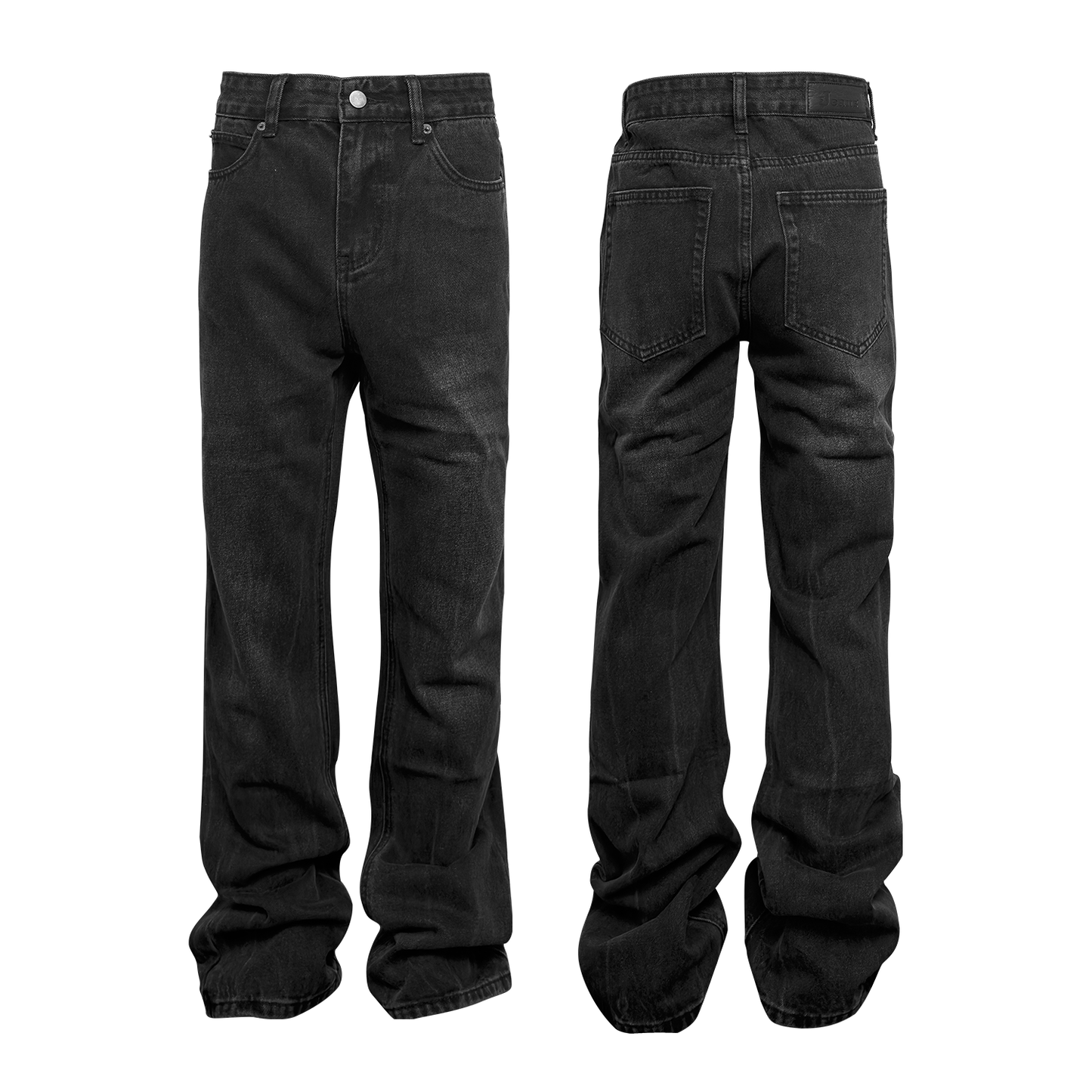 Washed Cracked Black Fit Denim Trousers-Teresa&#39;s Fashionista LLC