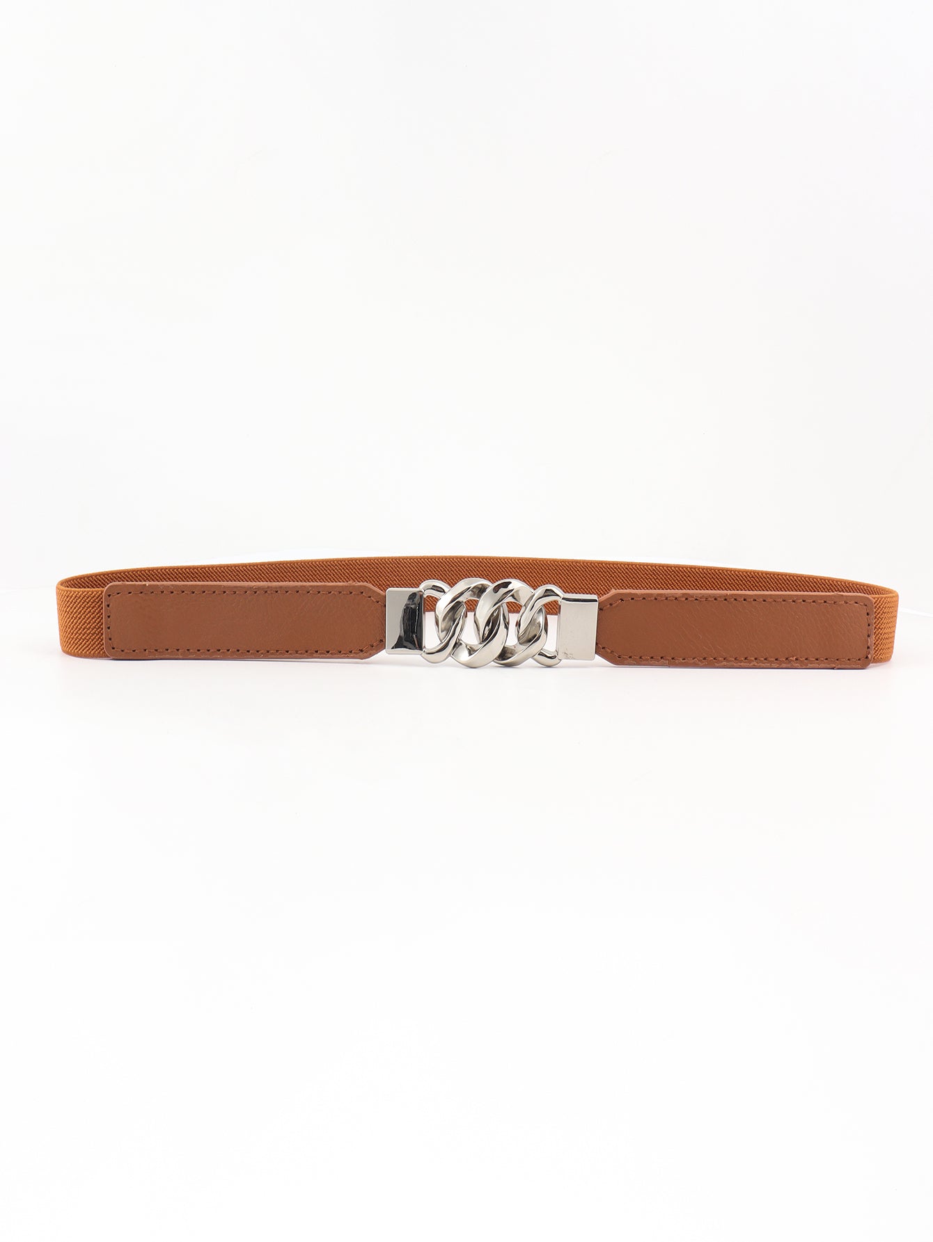 Zinc Alloy Buckle Elastic PU Belt-Teresa&#39;s Fashionista LLC