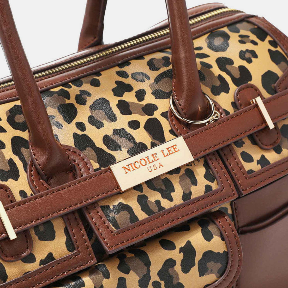 Nicole Lee USA Leopard Boston Bag-Teresa&#39;s Fashionista LLC