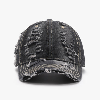 Distressed Adjustable Cotton Baseball Cap-Teresa&#39;s Fashionista LLC