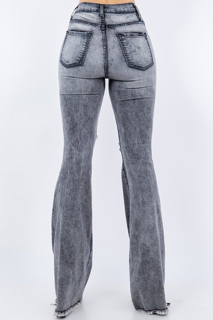 Storm Bell Bottom Jean in Grey-Teresa&#39;s Fashionista LLC