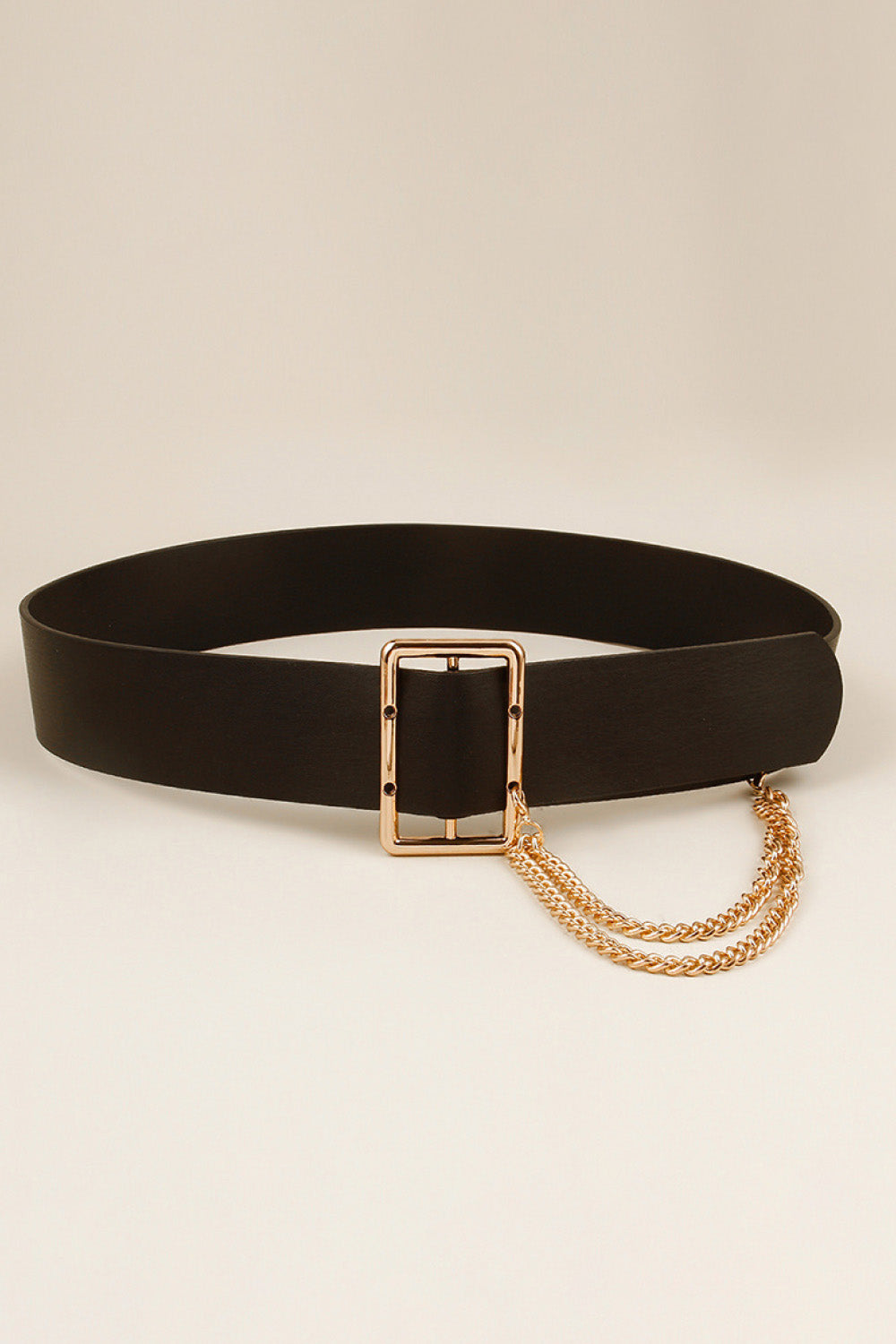 PU Leather Wide Belt with Chain-Teresa&#39;s Fashionista LLC