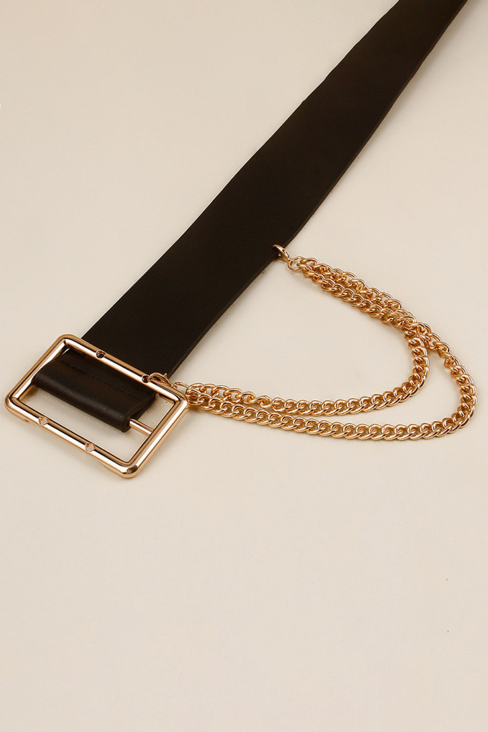 PU Leather Wide Belt with Chain-Teresa&#39;s Fashionista LLC