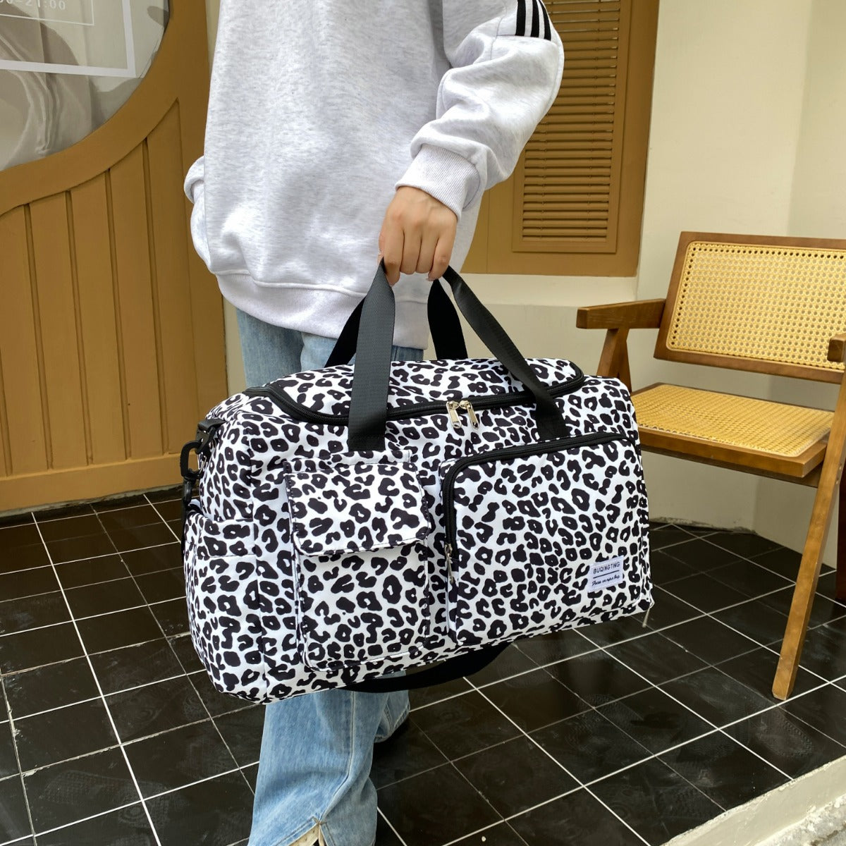 Oxford Cloth Animal Print Travel Bag-Teresa&#39;s Fashionista LLC