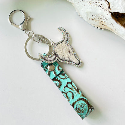 Rhinestone Bull Keychain-Teresa&#39;s Fashionista LLC