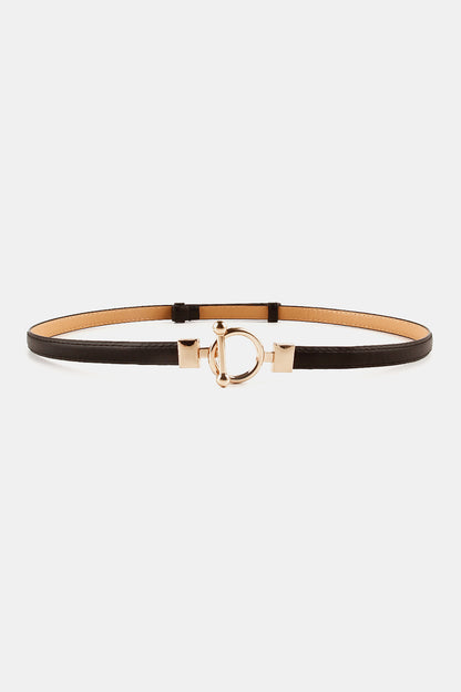 Toggle Buckle Skinny PU Belt-Teresa&#39;s Fashionista LLC