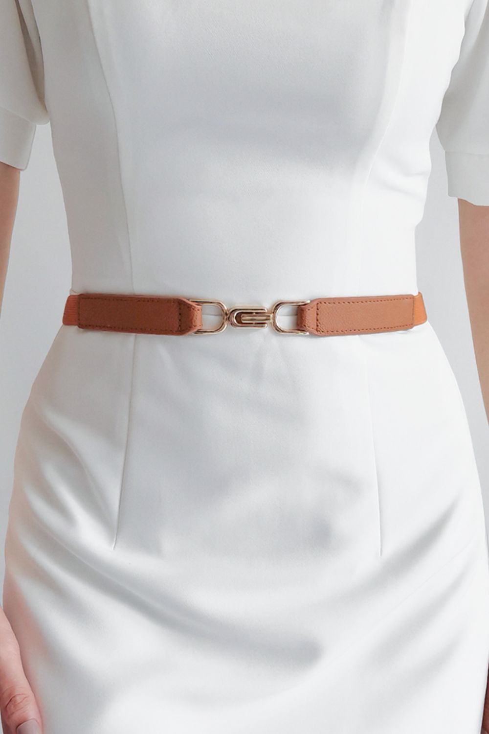 Alloy Buckle Elastic Belt-Teresa&#39;s Fashionista LLC