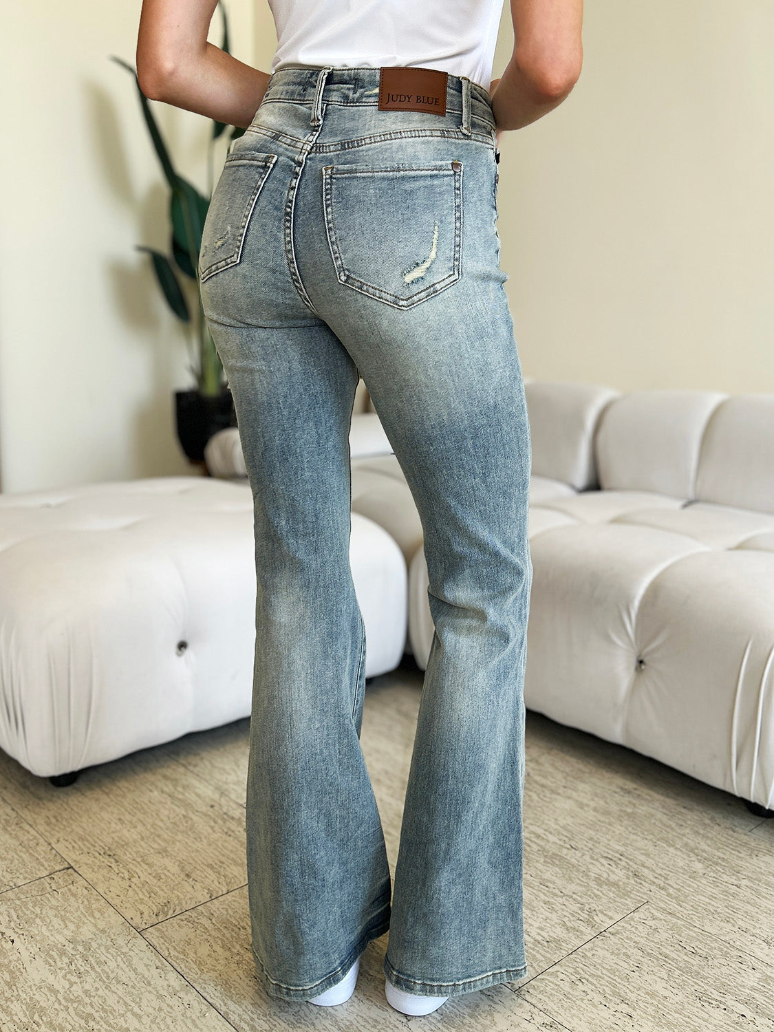 Judy Blue Full Size High Waist Flare Jeans-Teresa&#39;s Fashionista LLC