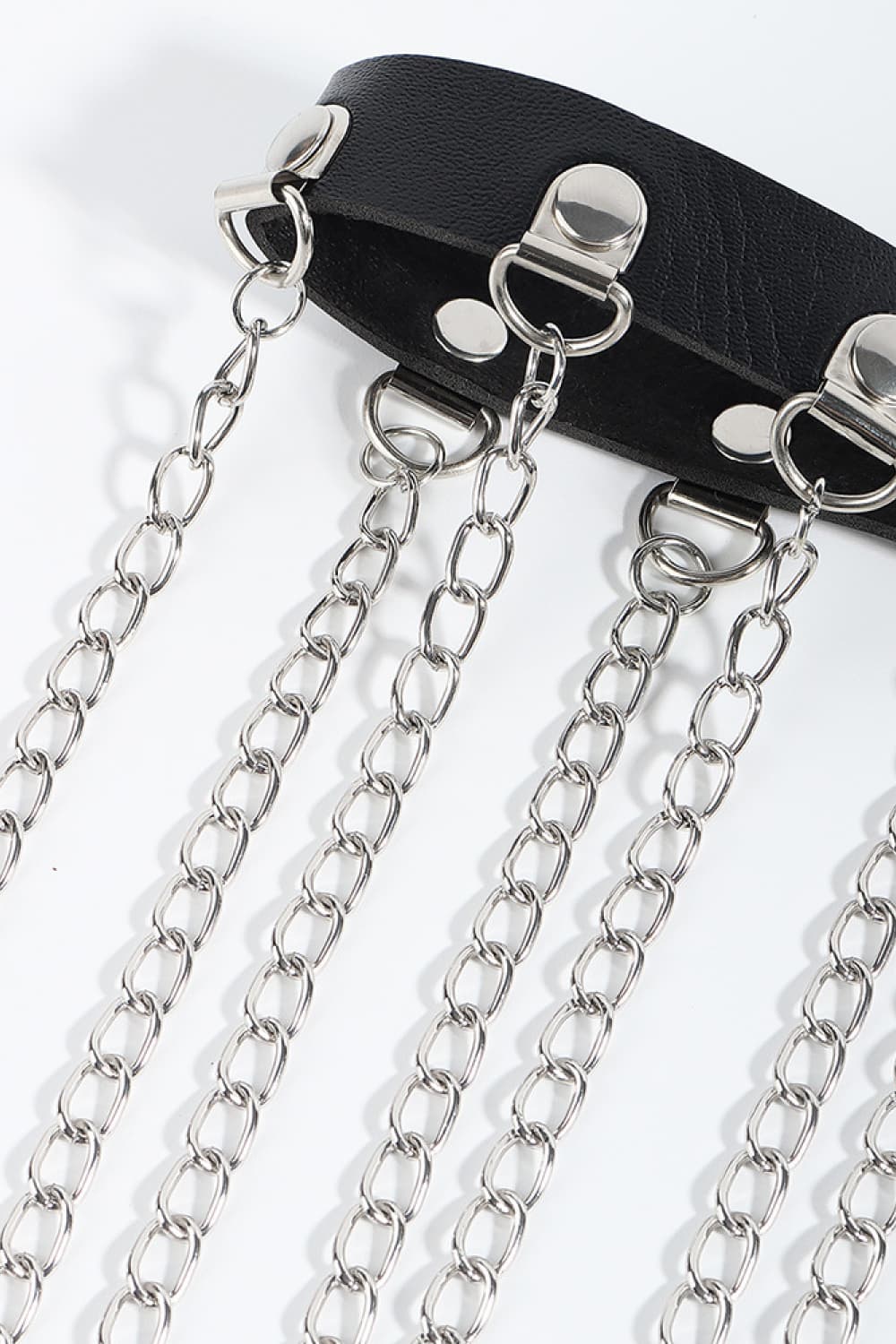 Fringed Chain PU Leather Belt-Teresa&#39;s Fashionista LLC