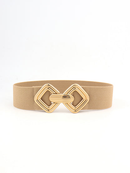 Geometric Buckle Elastic Wide Belt-Teresa&#39;s Fashionista LLC