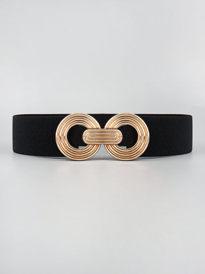 Geometric Buckle Elastic Wide Belt-Teresa&#39;s Fashionista LLC