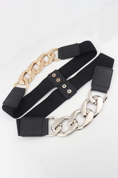 Chain Detail Elastic Belt-Teresa&#39;s Fashionista LLC