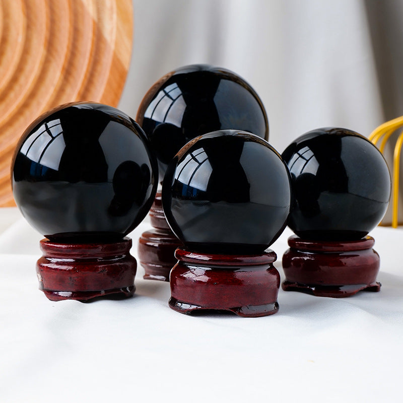 Natural Obsidian Crystal Ball Ornaments-Teresa&#39;s Fashionista LLC