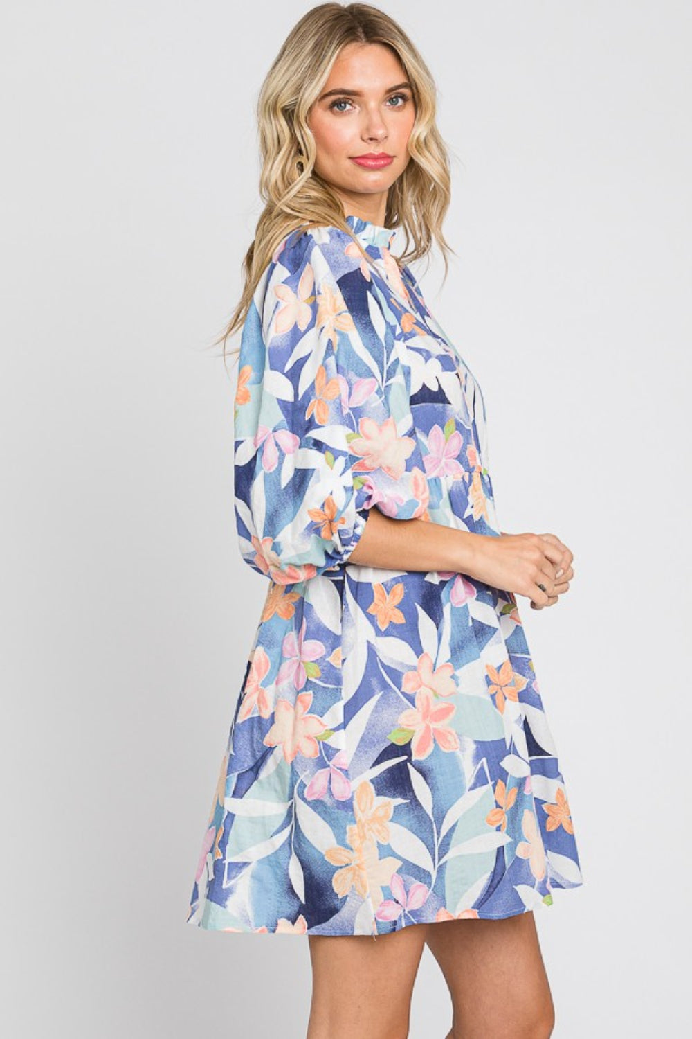 GeeGee Floral Print Mini Dress-Teresa&#39;s Fashionista LLC