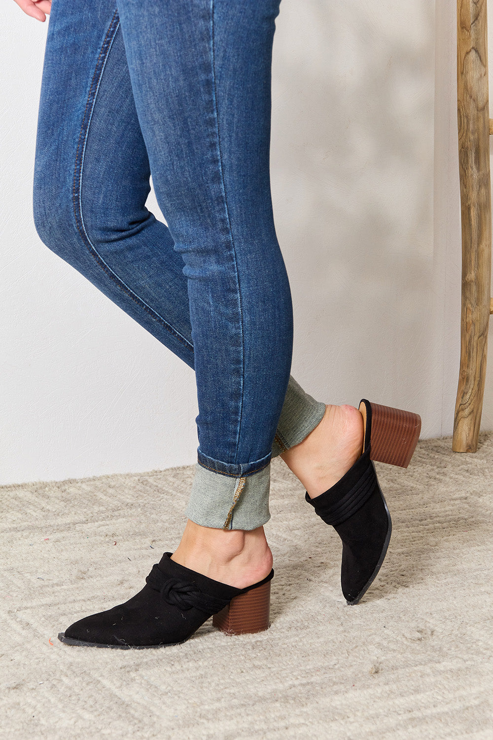 East Lion Corp Pointed-Toe Braided Trim Mules-Teresa&#39;s Fashionista LLC