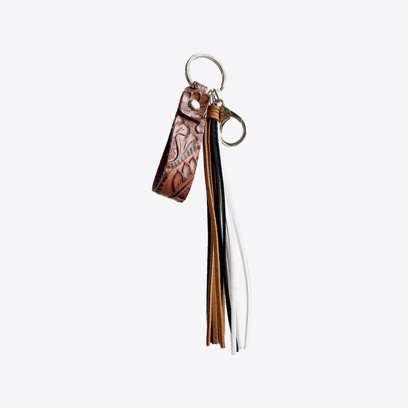 Genuine Leather Tassel Keychain-Teresa&#39;s Fashionista LLC