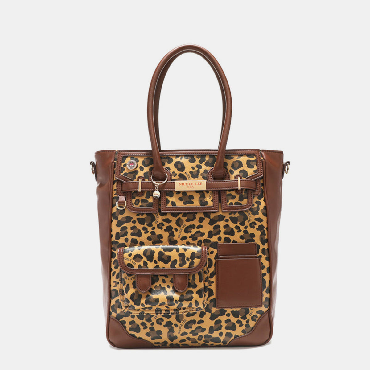 Nicole Lee USA Leopard Large Tote Bag-Teresa&#39;s Fashionista LLC