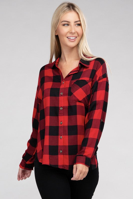 Classic Plaid Flannel Shirt-Teresa&#39;s Fashionista LLC