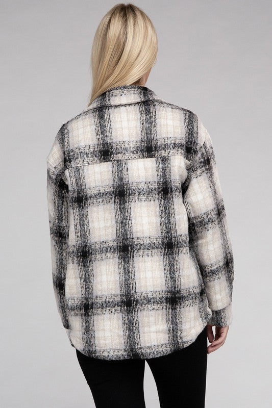 Cozy Plaid Flannel Shacket-Teresa&#39;s Fashionista LLC