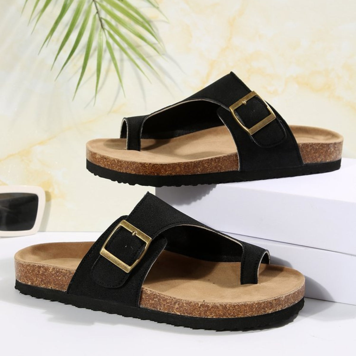 Open Toe Buckle Sandals-Teresa&#39;s Fashionista LLC