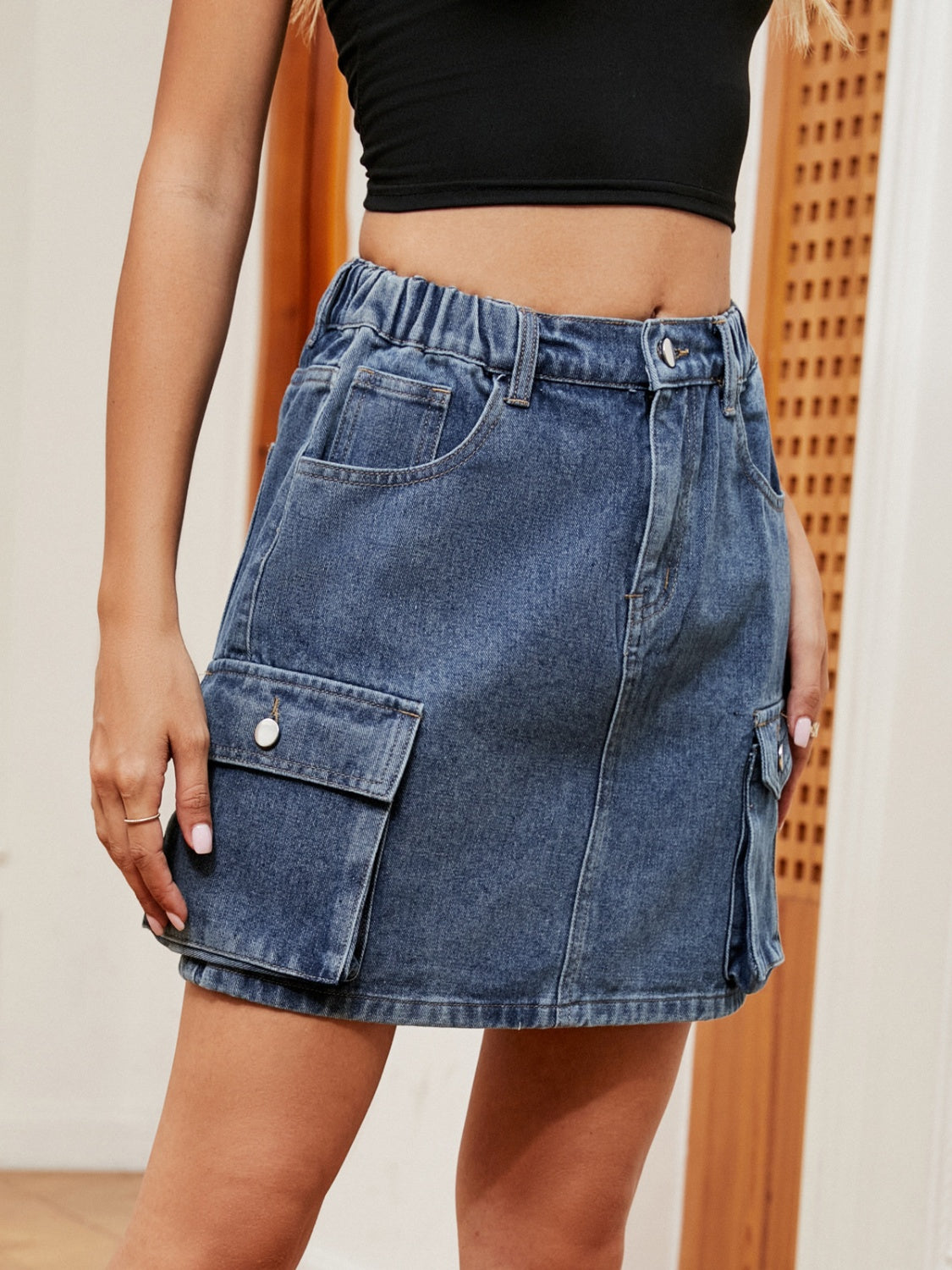 High Waist Denim Skirt-Teresa&#39;s Fashionista LLC