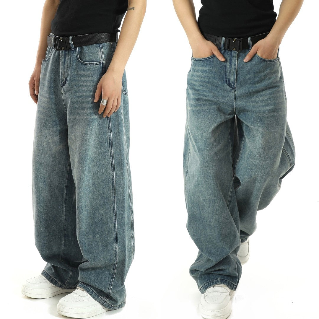 Retro Versatile Wide Leg Jeans Men's New Loose-Teresa&#39;s Fashionista LLC