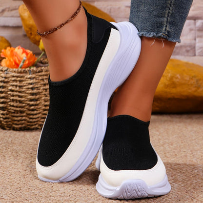 Mesh Contrast Flat Slip-Ons-Teresa&#39;s Fashionista LLC