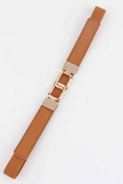 Geometric Double Buckle Elastic Belt-Teresa&#39;s Fashionista LLC